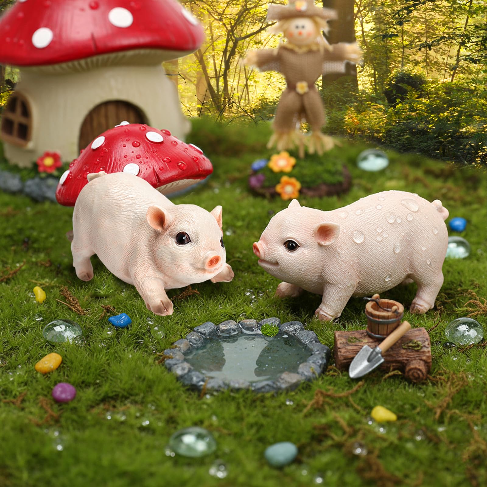 Amazon.com: Primst 2 Pcs Pig Garden Ornaments, Garden Statue Cute