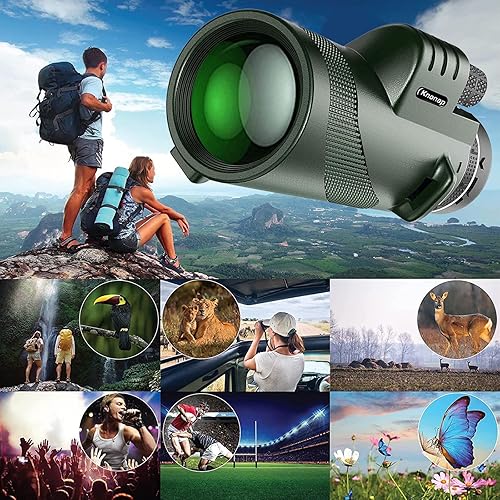 Miniatura 6 de Telescopio monocular de 40 x 60 pulgadas para smartphone, telescopio monocular para adultos y niños, luz débil visión nocturna, equipado con prisma