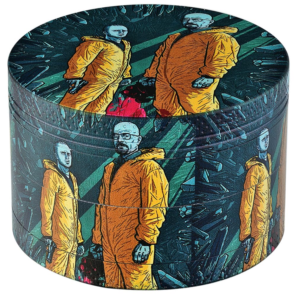 Sytranrein Herb Grinder,2.5inch 4 Parts Spice Grinder with Pollen Catcher, Color Painting Metal Grinder for Dry Herb and Spices (Green)