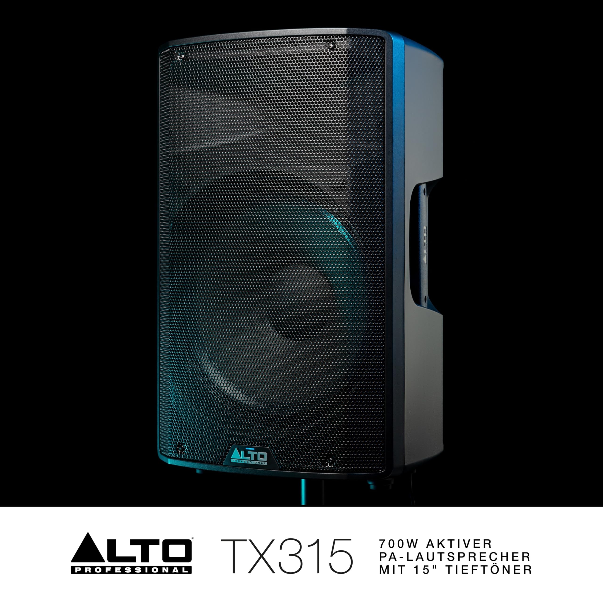 ALTO TX315-700 Watt 15-Zoll 2-Wege Aktiver PA-Lautsprecher mit Signal-Limiting und Schaltbarem Mikrofon/Line-Preamp und XLR In/Out
