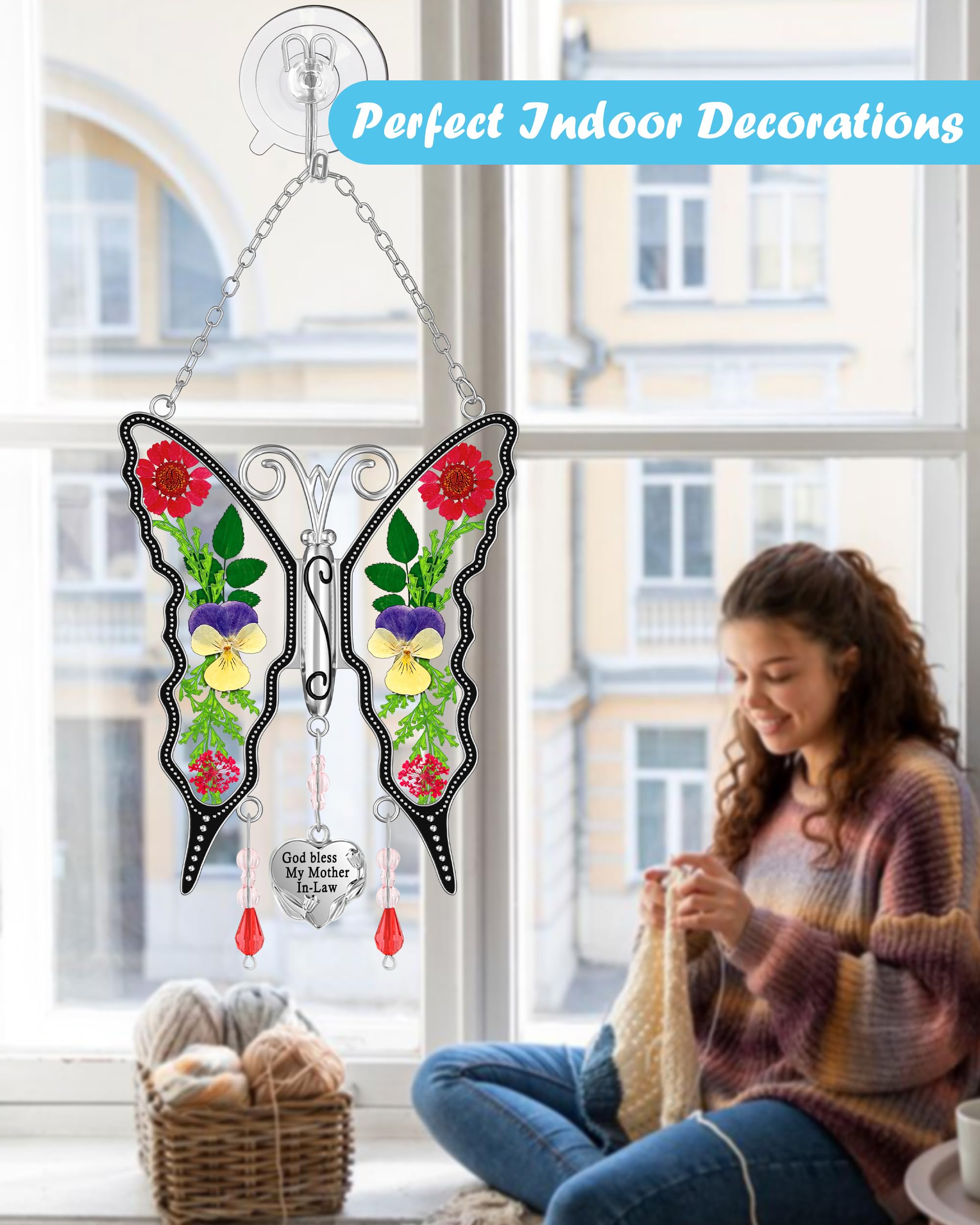CheriGift Regali suocera, placca a farfalla in acrilico, regalo per suocera, compleanno, Natale, festa della mamma, regalo per mia suocera