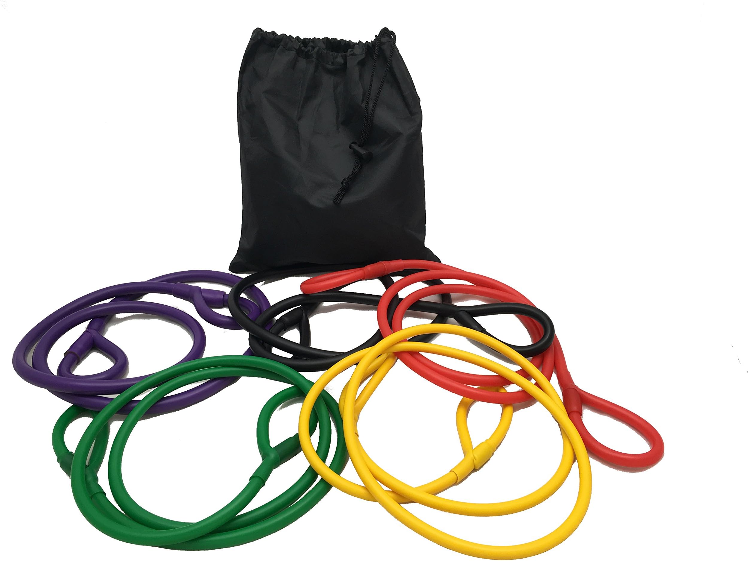 Resistance exercise fitness bands bar set turns cheap pvc pipe or any bar into versatile home gym, no wall or door attachment needed, set of 5 resistance bands 10-50 lbs, combinable for 80+ lbs
