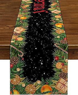 Nepnuser Yule Table Runner Pagan Christmas Table Cover Norse Wiccan Pagan Themed Welcome Party Decoration Indoor Winter Holiday Xmas Home Kitchen Decor-72inches