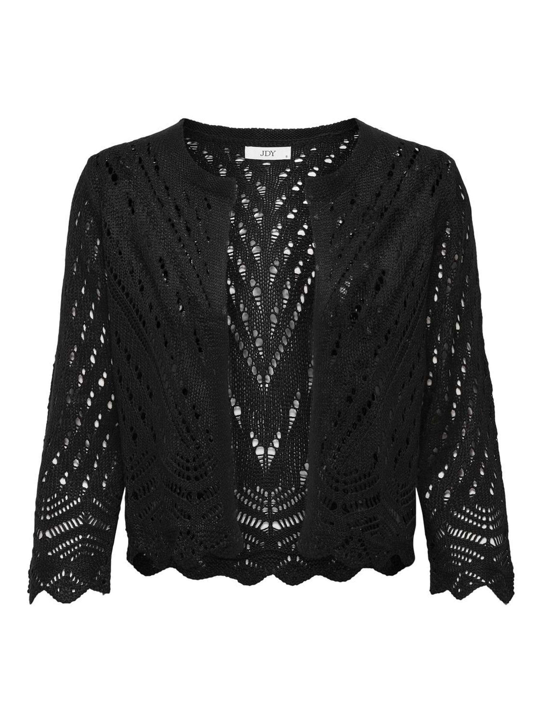 JdY Women's Sun 3/4 Cropped Cardigan KNT, Black, S