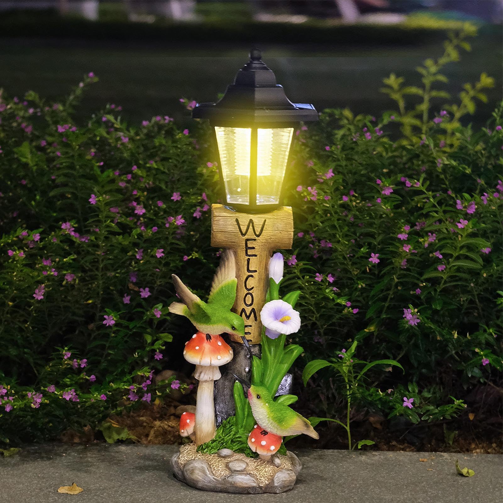 Las Estatuas Solares de Jardín Figura de Resina Resistente a la Intemperie | Miniatura De Jardín Estatua Decorativa Iluminada Para Balcón, Porche, Patio, Jardín, Pasillo, Patio