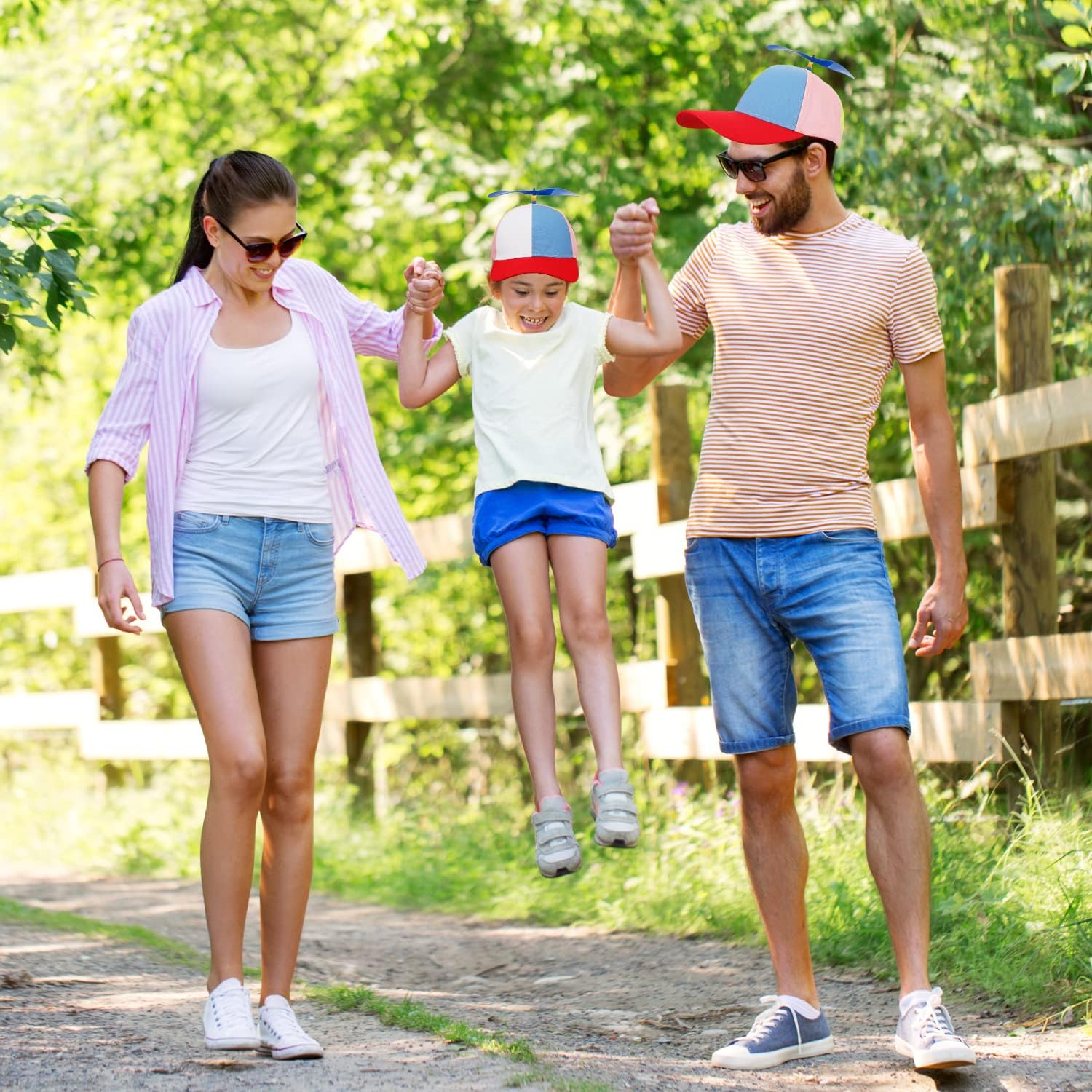 Kids Propeller Hat Rainbow Helicopter Top Hat Funny Crazy Clown Hat with Bow Tie Baseball Cap for Costumes