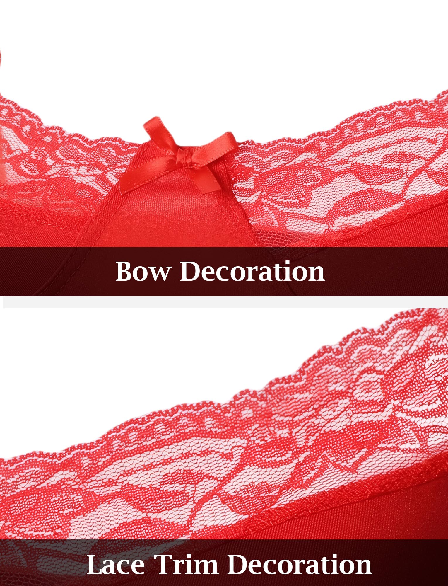 Happy Cherry Männer Bikini Crossdressing Dessous-Set Spitzen-BH Unterwäsche Set 2-Teilig