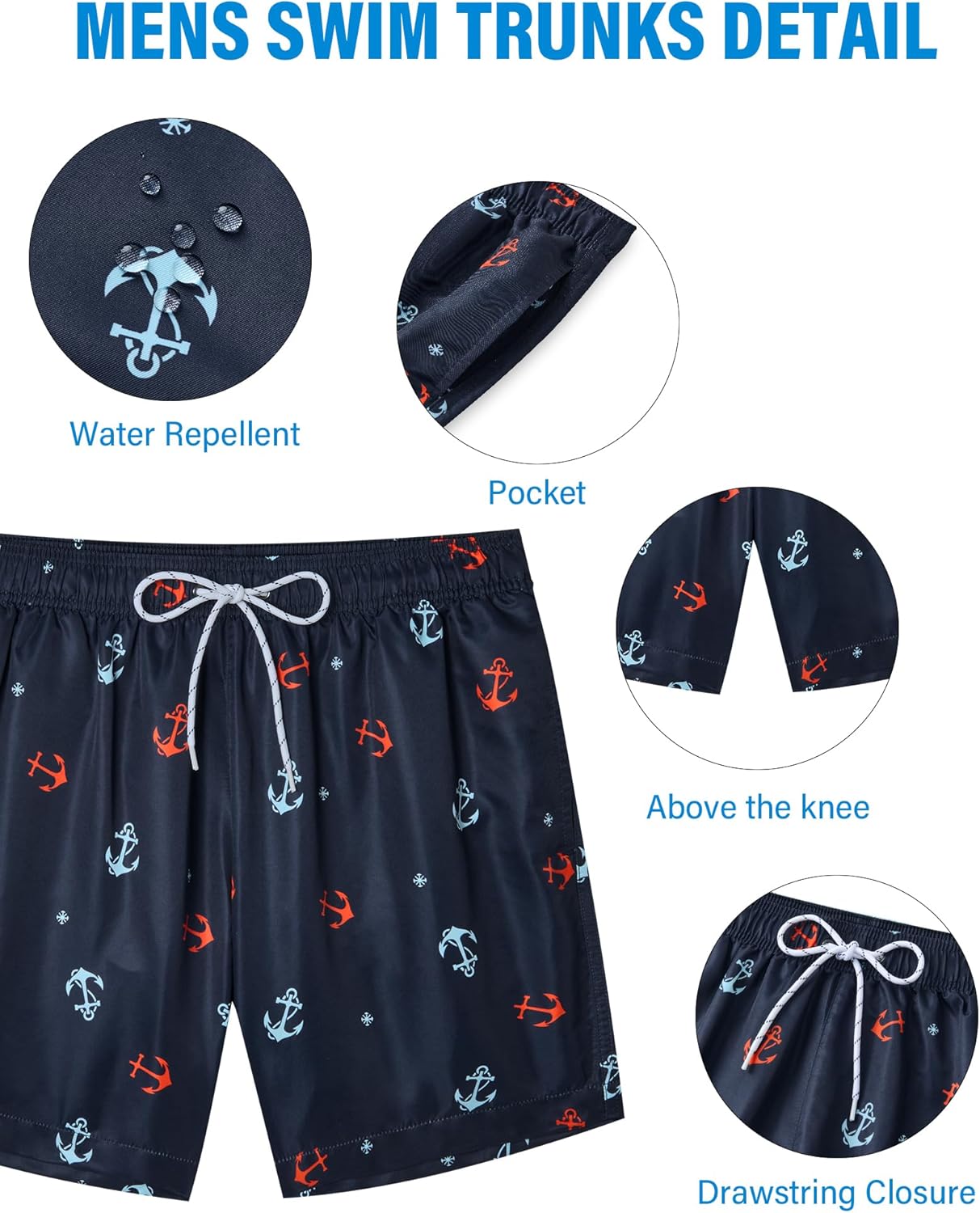 5inch Mens Swim Trunks: with Mesh Liner Pockets Drawstring Quick Dry Stretch Lined Funny Beach Swimming Pool Surf - Image 4