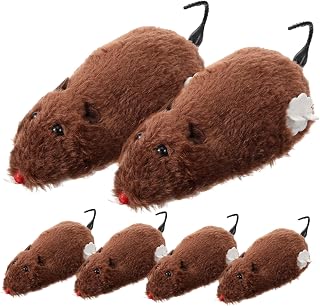 TOYANDONA 6 Piezas Juguetes con Cuerda para Gatos Ratón de Peluche Relleno Juguetes Interactivos para Mascotas Colores Aleatorios Resistente y Duradero para Entretenimiento Color Aleatorio