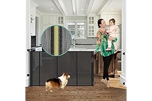 Baby Gates for Doorways 60 Inches: Enhanced 5 Feet Mesh Retractable Gate