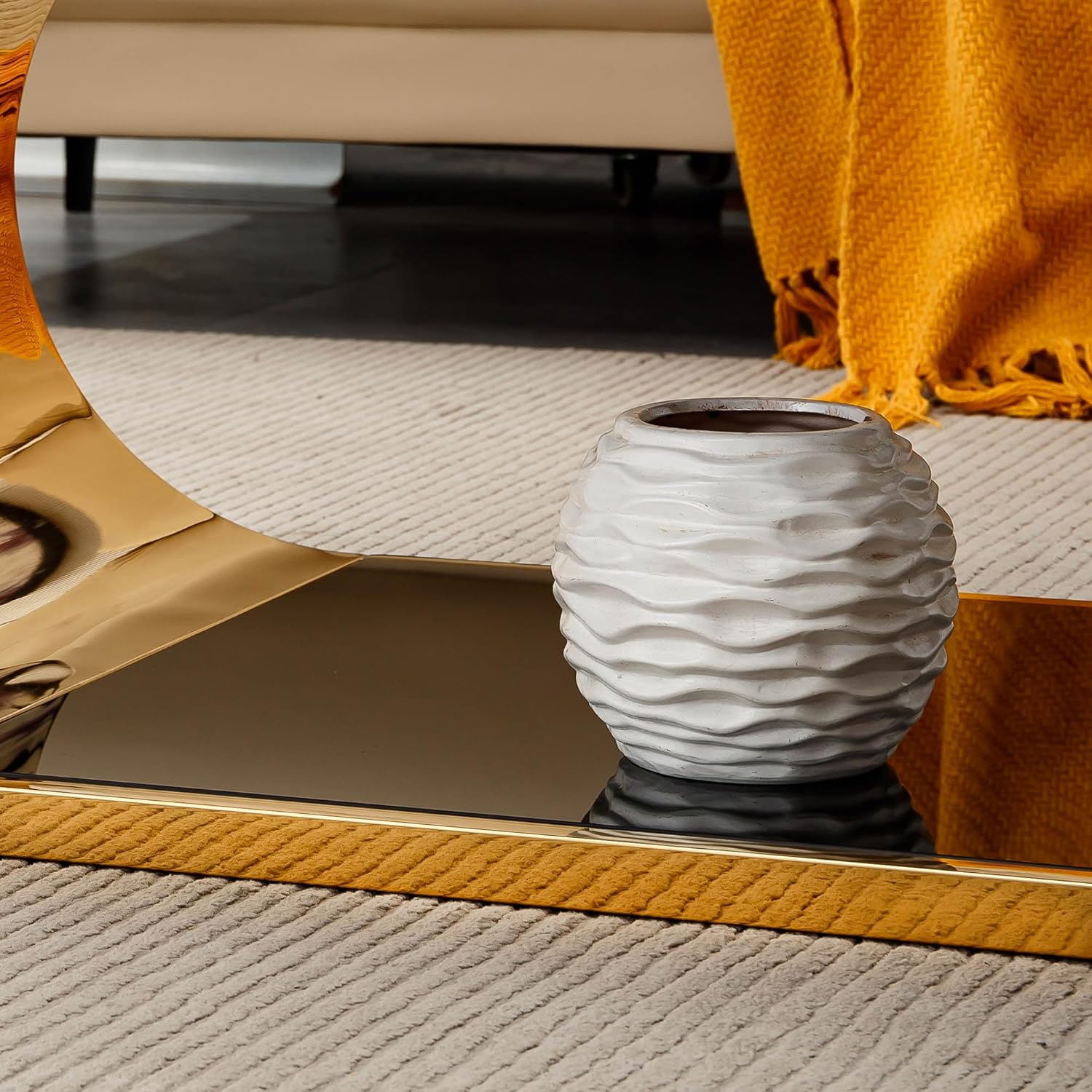 57″ Luxury Oval Glass Coffee Table, Extra Large Modern Living Room Table with Tempered Glass Top & Stainless Steel Frame, Oval Center Table for Home Office (Black+Gold)