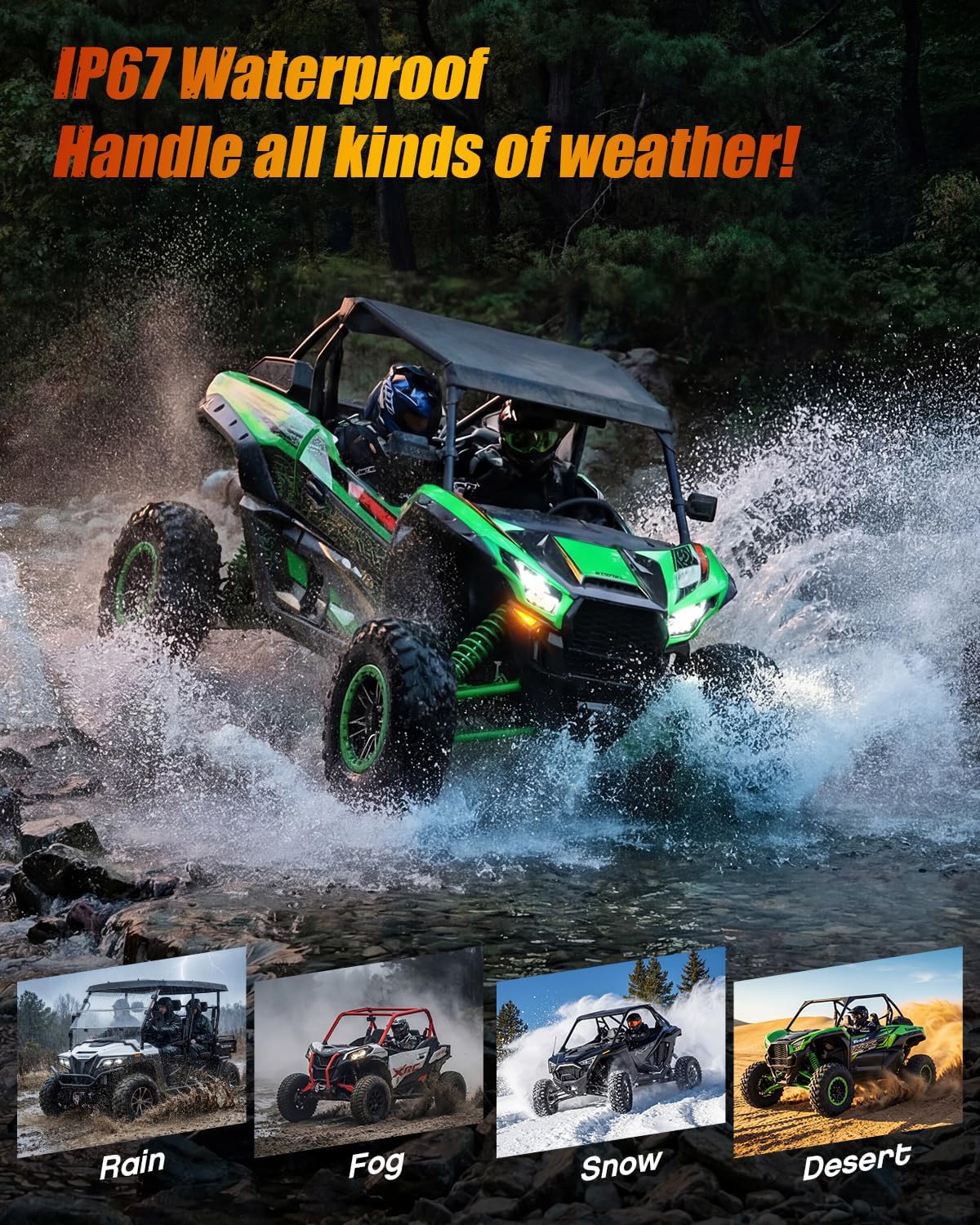 Universal UTV Turn Signal Kit with 110dB Horn & Rocker Switch – Pre-Wired Street Legal Blinker System Plug & Play Turn Signal Assembly Compatible with Polaris, Can-Am, CFMOTO, Kawasaki & More