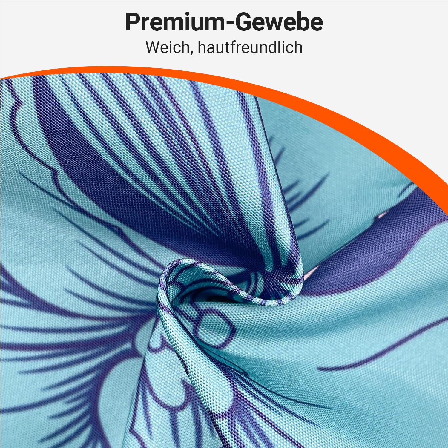 Lerores Shower Curtain, 180 x 200 cm, Blue Grass Flower Motif, Weighted Hem, Anti-Mould, Water-Repellent - Image 4