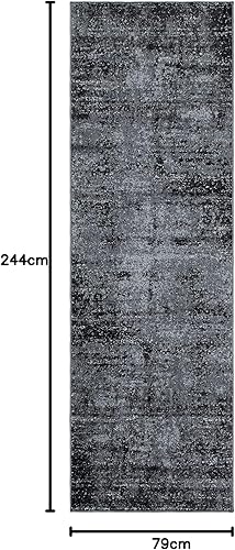 Miniatura 7 de SAFAVIEH Adirondack Collection Tapete para pasillo, 2 pies 6 pulgadas x 8 pies, negro y marfil, diseño abstracto moderno, no desprende pelusa y de
