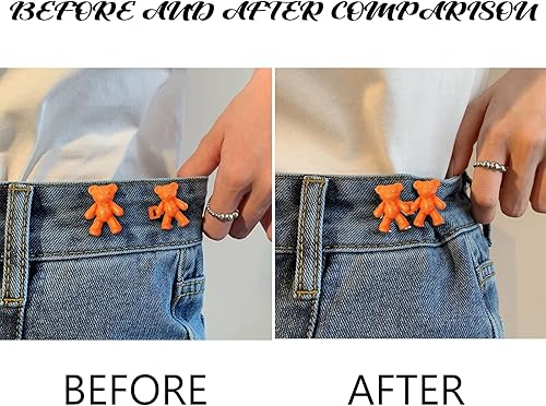 Miniatura 2 de Juego de 8 pines de botones ajustables sin coser, ajustador de botón perfecto para jeans, pantalones, faldas, ropa. (azul, naranja, verde y amarillo)