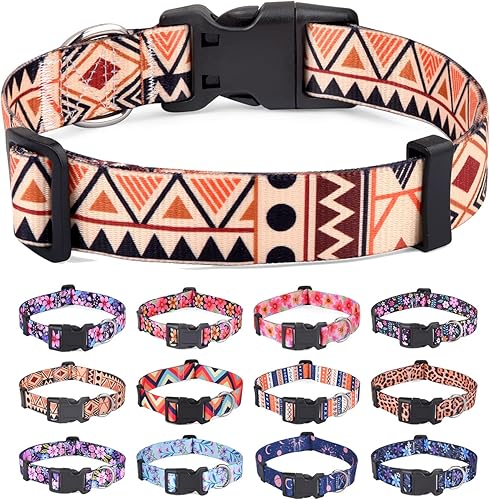 Miniatura 20 de Collar de perro para perros pequeños, collar suave y cómodo para mascotas para perros pequeños, medianos y grandes, patrón floral para perros macho