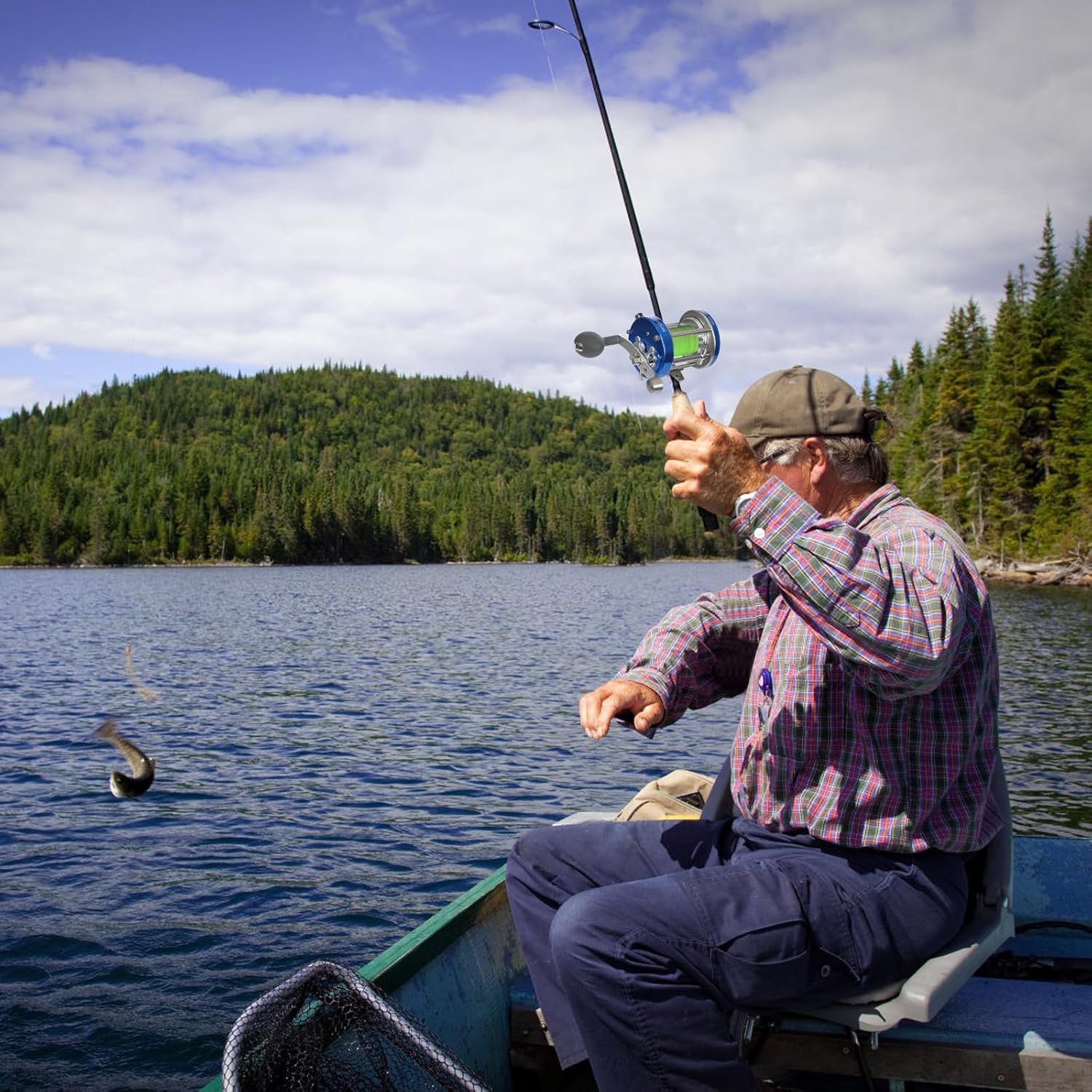 Rover Round Baitcasting Reel, Perfect Reinforced Metal Body Conventional Fishing Reel,Trolling Reel Bearing for Inshore Saltwater Fishing, Left&Right-Hand Retrieve