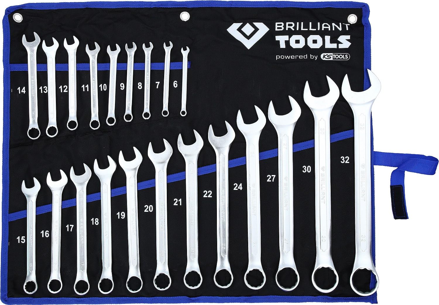 BRILLIANT TOOLS BT011021 Juego de llaves combinadas, 21 pzs [Powered by KS TOOLS]