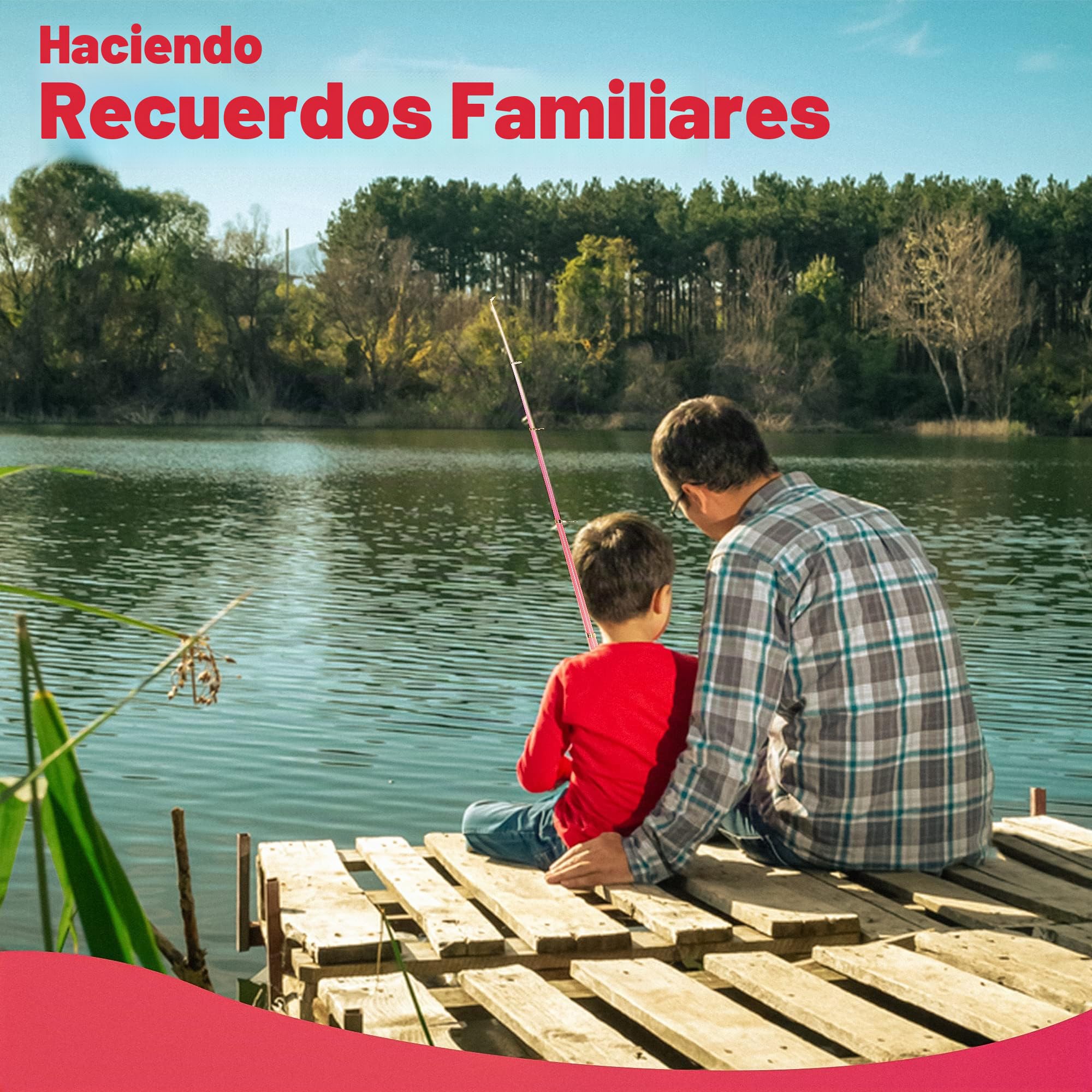 Daddy Go Fish Niños Caña de Pescar telescópica Spincast Combo Silla Plegable Soporte de Varilla Caja de Aparejos Red de Cebo Bolsa de Transporte Niños Niñas