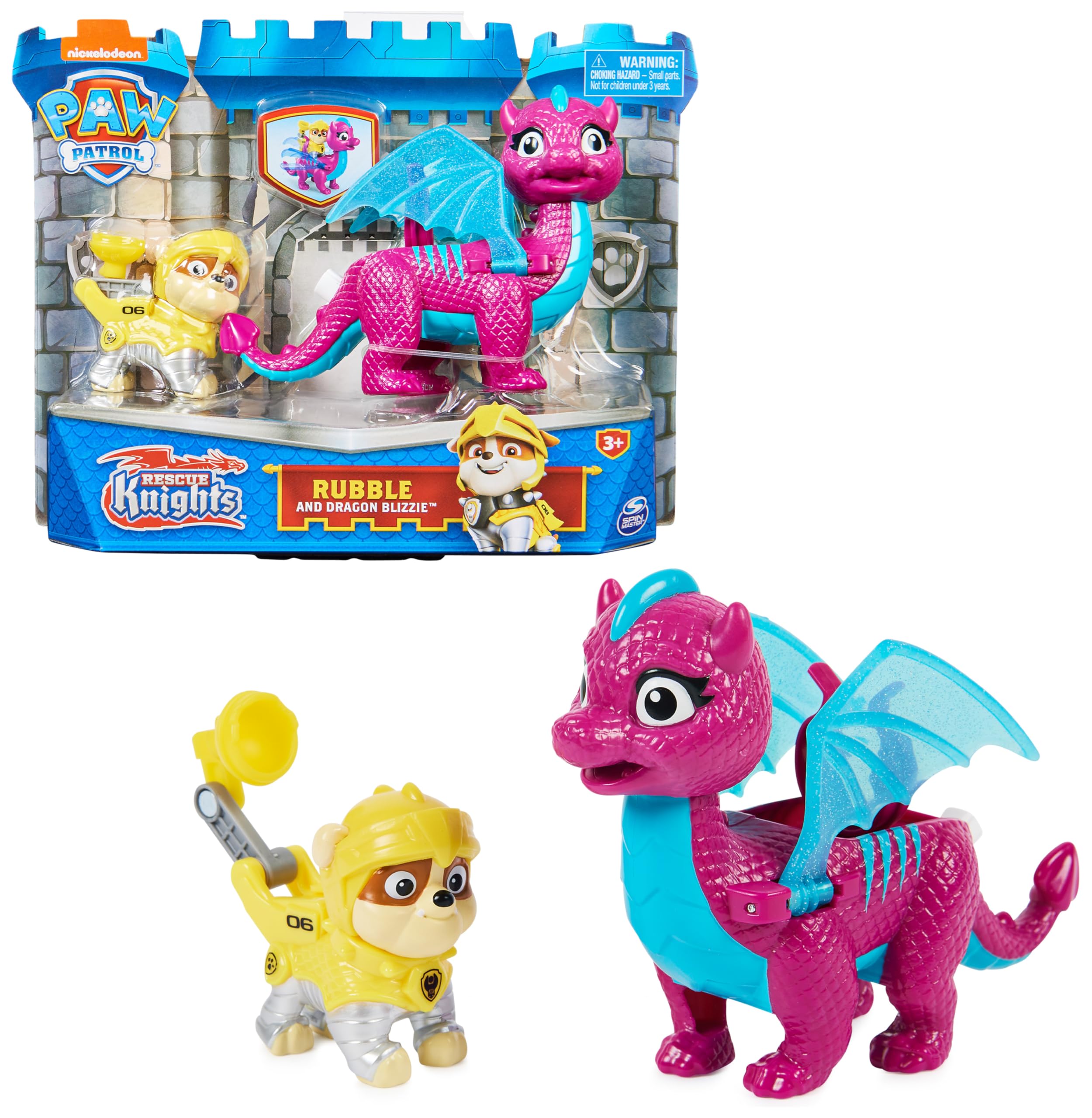 PAW Patrol Rescue Knights Marshall & Dragon Jade Toy Set – Action Figures With Moving Parts For Kids 3+ - View #3