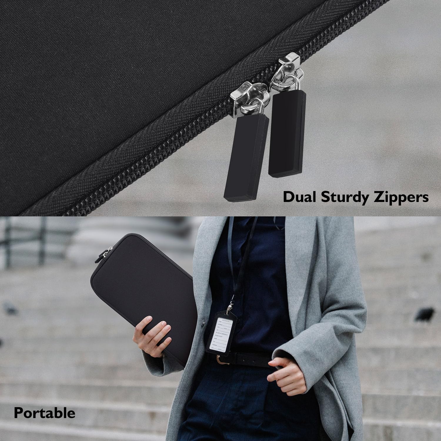 Keyboard Sleeve Case for Logitech MX Keys S/MX Keys Advanced Wireless Keyboard, for Logitech Travel Shockproof Protective Neoprene Bag, Black (Not for MX Keys Mechanical Models) - Image 5