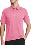 TACVASEN Golf Polo Chemises manches courtes à sec rapide T-Shirts collés casual léger 3 Boutons pour homme