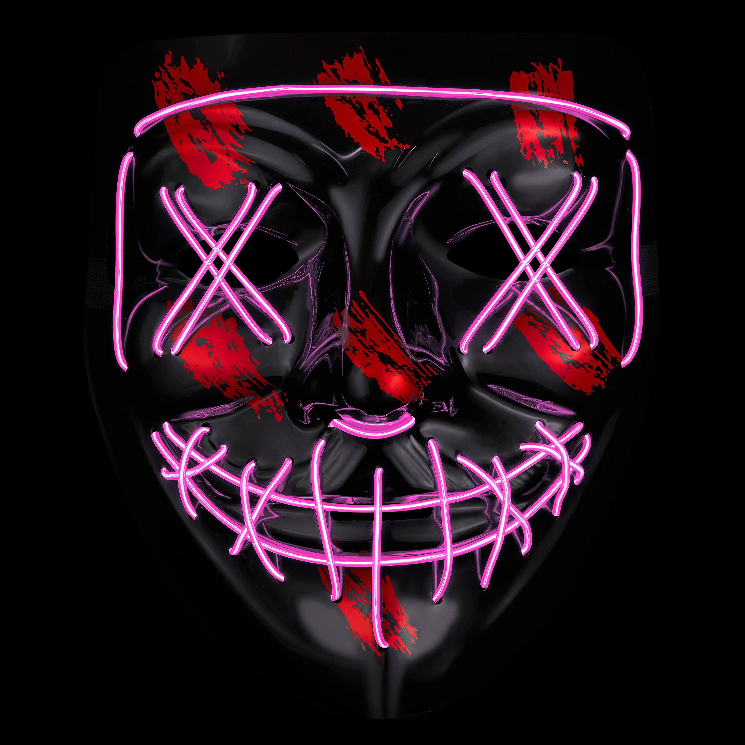 Balinco LED mask with 3 light modes - perfect for techno DJ, Pink - Image 2