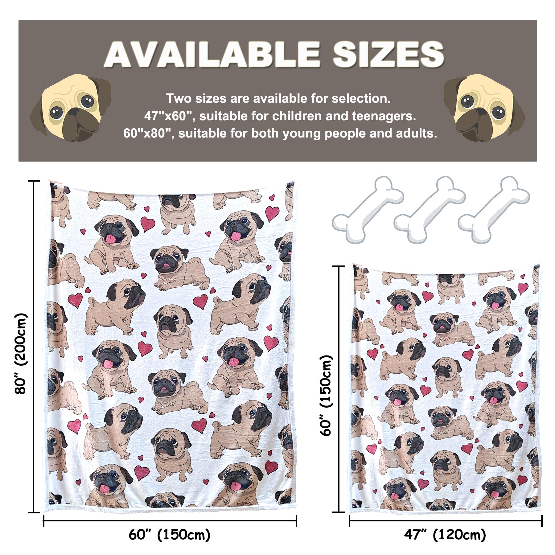 pug blanket amazon