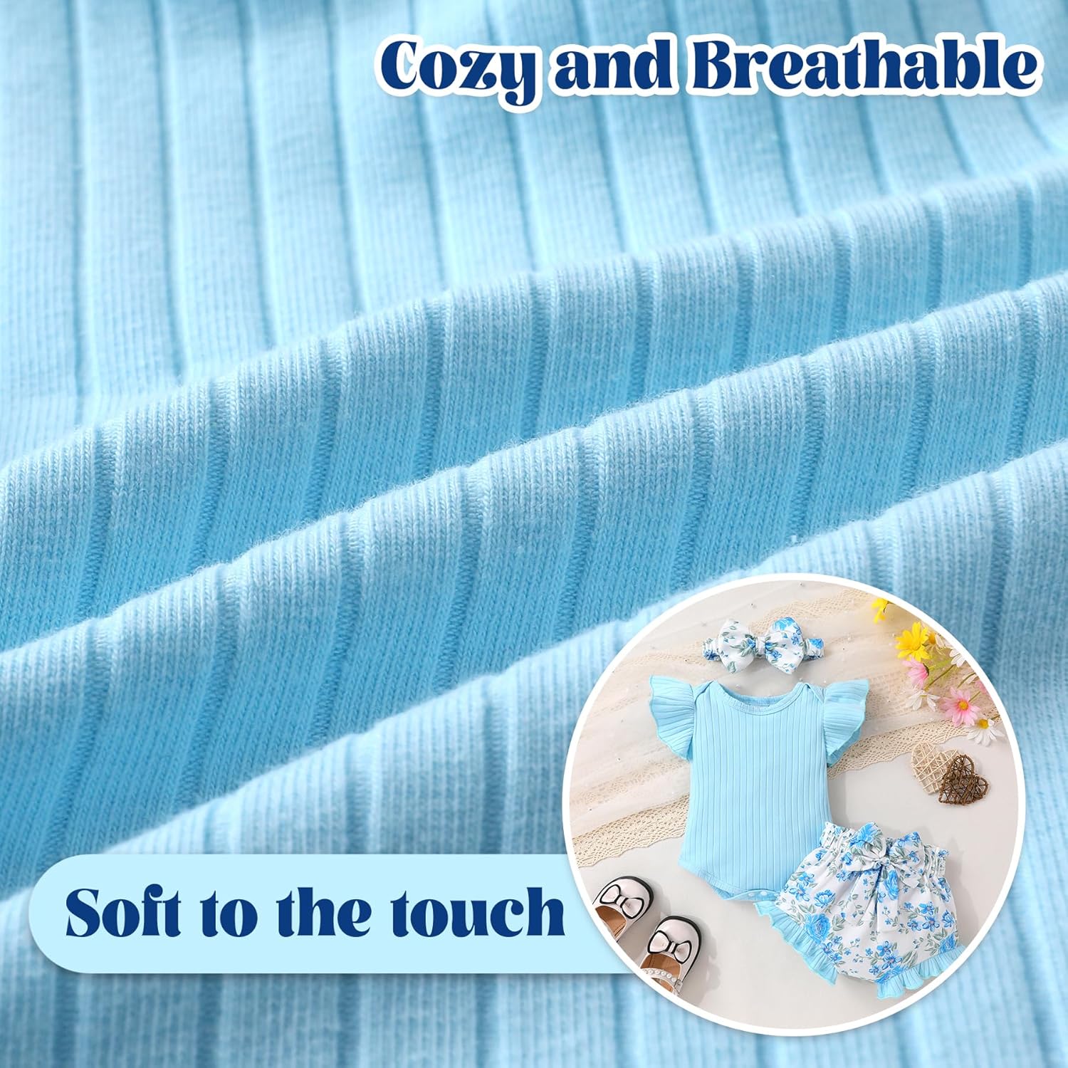 Tiny Cutey Newborn Infant Baby Girl Clothes Romper Floral Shorts Set Summer Outfits Baby Girls' Clothing - Image 6