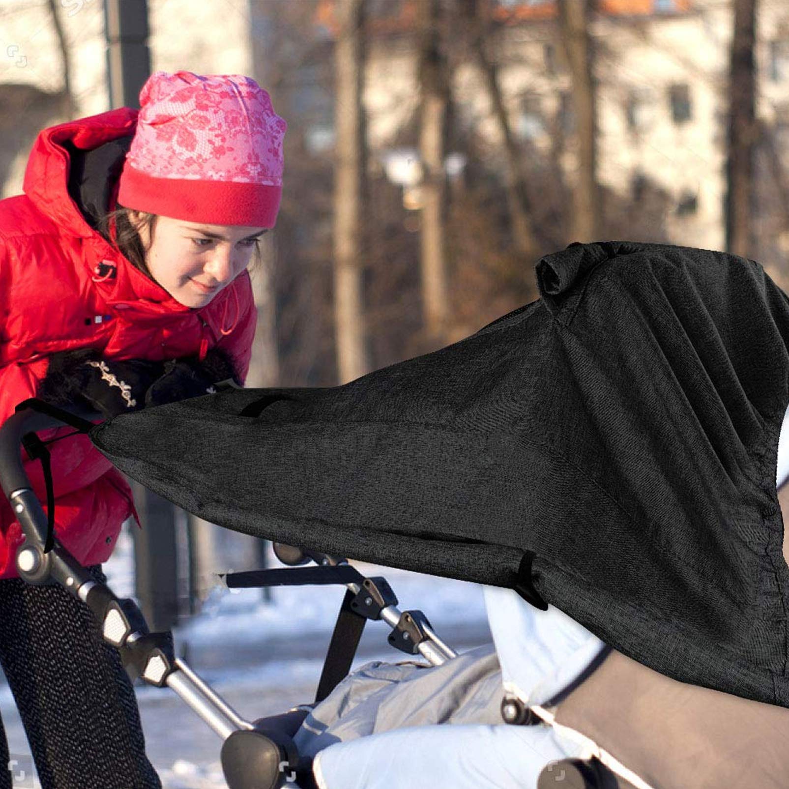 parasole per passeggino,Parasole per Carrozzina Universale Coperture,Anti-UV per Passeggini Universale,CapottinaParasole per Passeggino,Navicella - Regolabile (Nero)