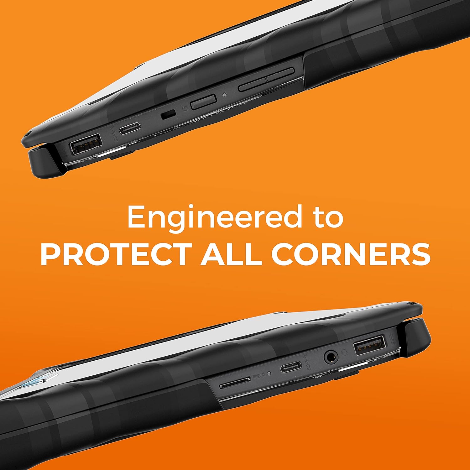 Gumdrop DropTech Laptop Case Fits HP Chromebook x360 11 G4 EE. Designed for K-12 Students, Teachers and Classrooms – Drop Tested, Rugged, Shockproof Bumpers for Reliable Device Protection – Black