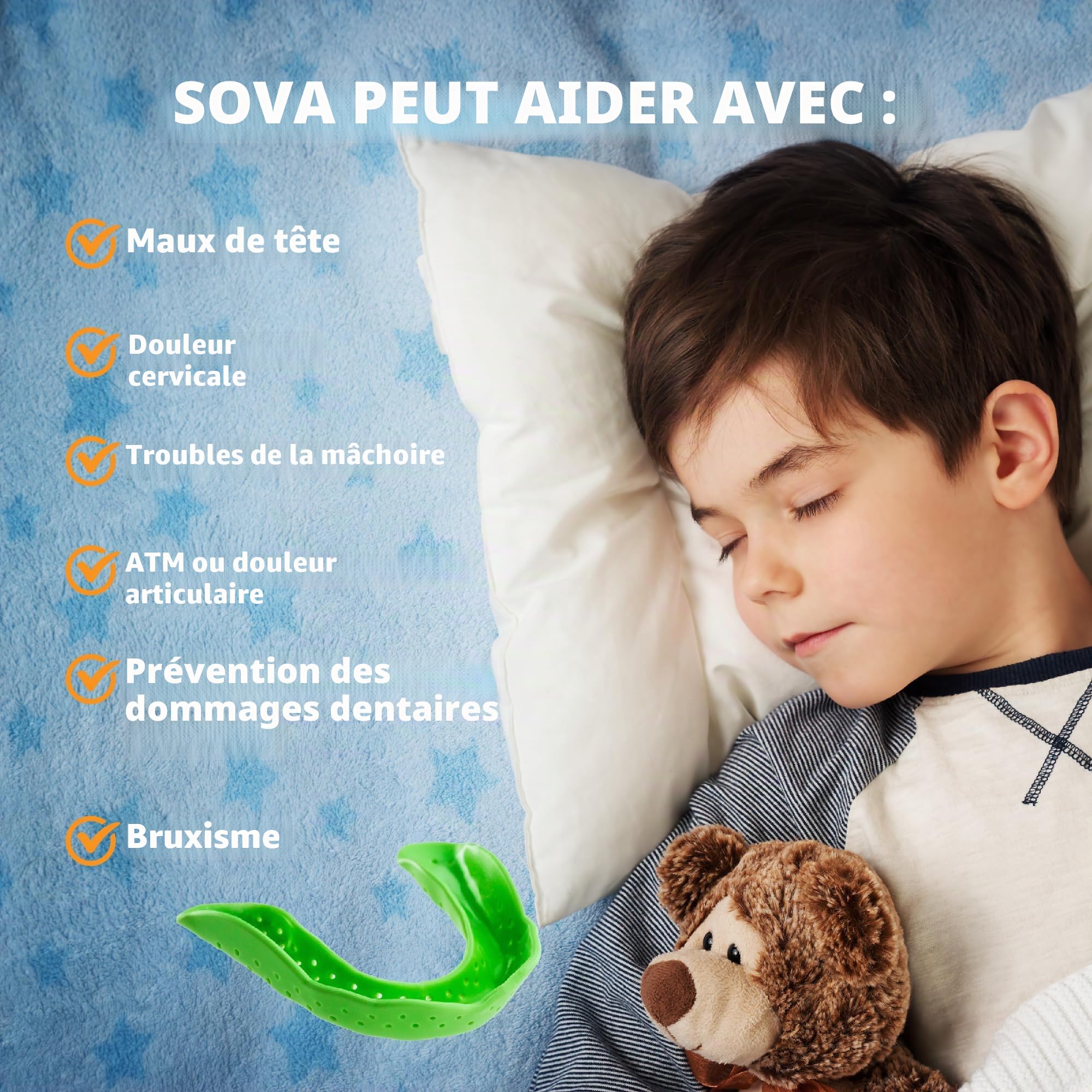 SOVA Protège-dents pour enfants Blanc neige