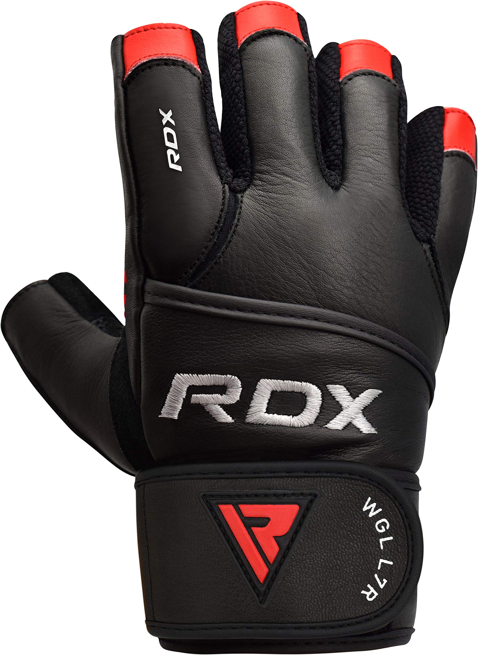 RDX Gants de Musculation Poignet Longue Workout Fitness Gymnastique Entrainement Cuir Maya Hide Powerlifter Halterophilie Gym Gloves