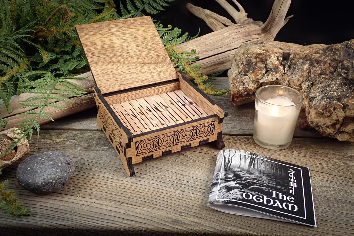 Celtic Tree Ogham Runes with Special, Keepsake Box and Information Booklet - Divination, Pagan, Wicca, Druid, Druidry, Witchcraft