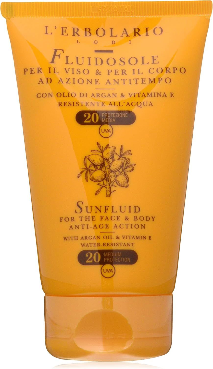 L’Erbolario Sonnenfluid Anti-Age voor gezicht en lichaam, LSF20, per stuk verpakt (1 x 125 ml)