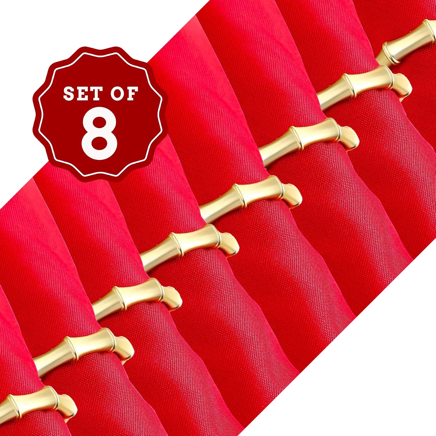 Matte Gold Napkin Rings Set of 8 - Elegant & Durable Table Decor for Weddings, Dinners & Special Occasions