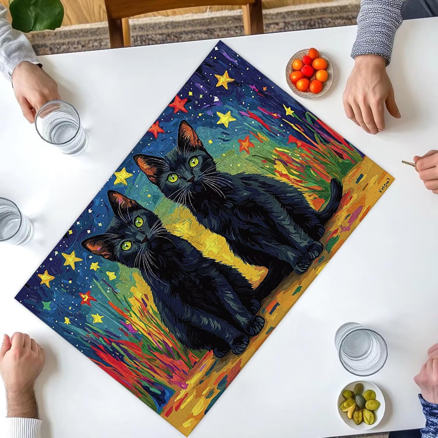 1000 sztuk puzzli, gwiazda kot 1000 sztuk puzzli dla dorosłych, prezent rocznicowy, prezent świąteczny, dekoracja domu, zapobieganie degeneracji mózgu u osób starszych v-900