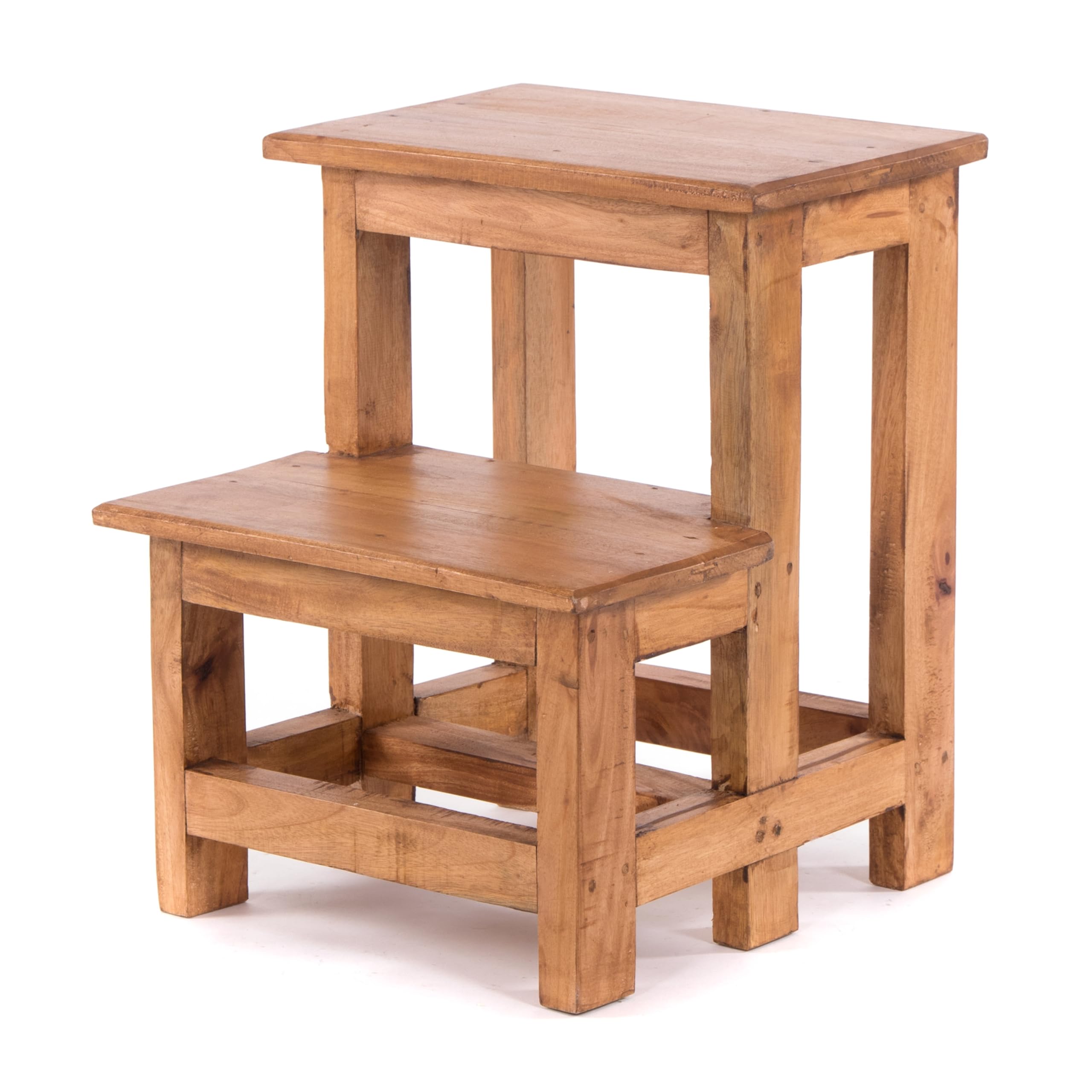 DESIGN DELIGHTS Tabouret pour plantes - 47 x 37 cm - En bois recyclé - Deux niveaux - Escalier à fleurs - Tabouret décoratif
