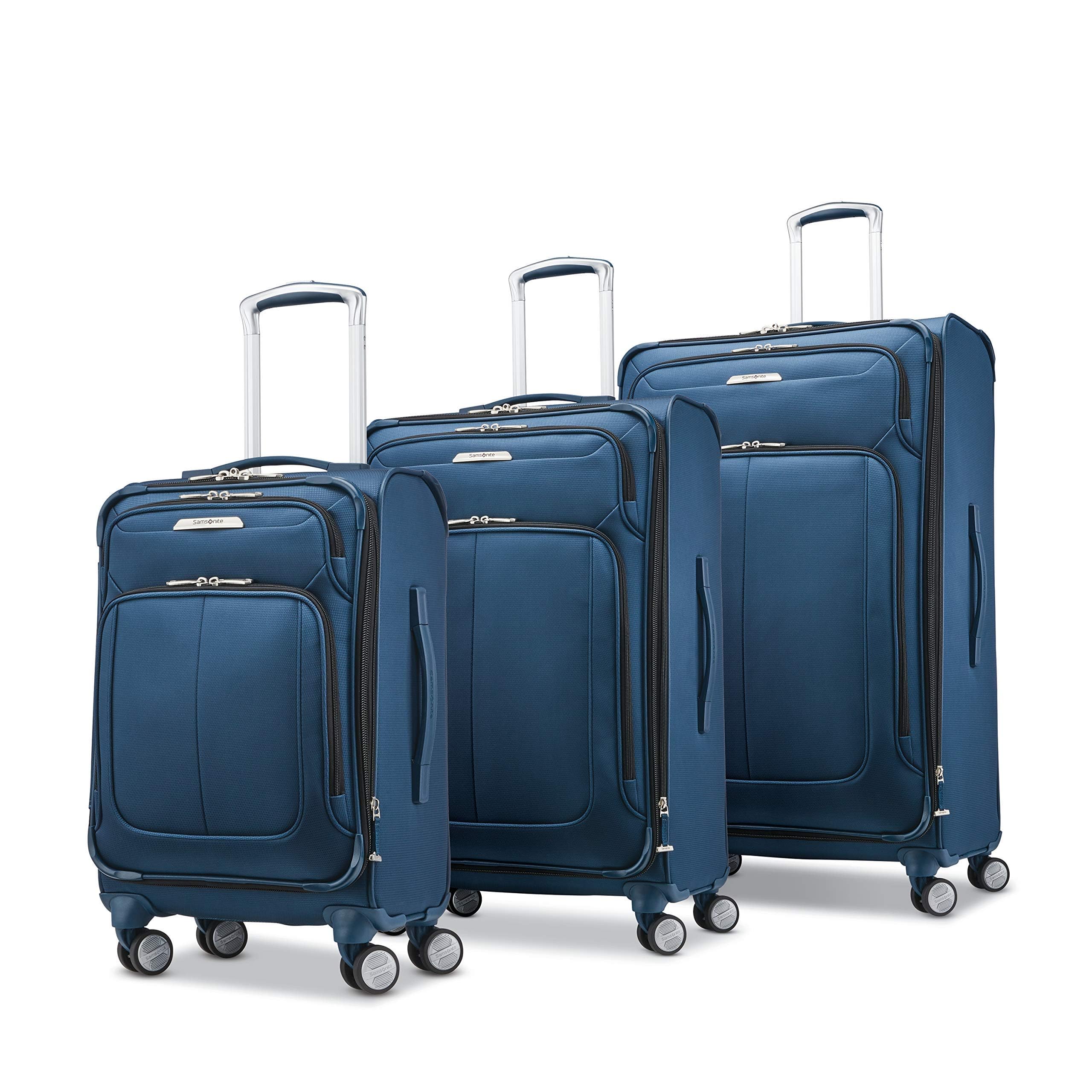 SamsoniteSolyte DLX Softside Expandable Luggage with Spinner Wheels, Mediterranean Blue, 3-Piece Set (20/25/29)