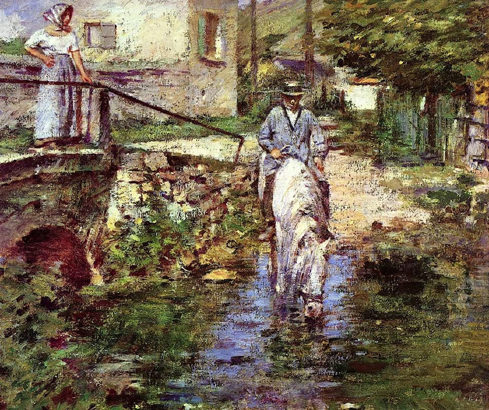 Poster Theodore Robinson Pere Trognon et sa fille pour une decoration de salon impressionniste