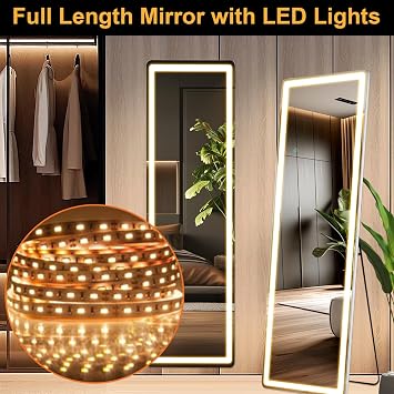 60 x 16 Full Length Mirror with LED Lights LED Floor Mirror