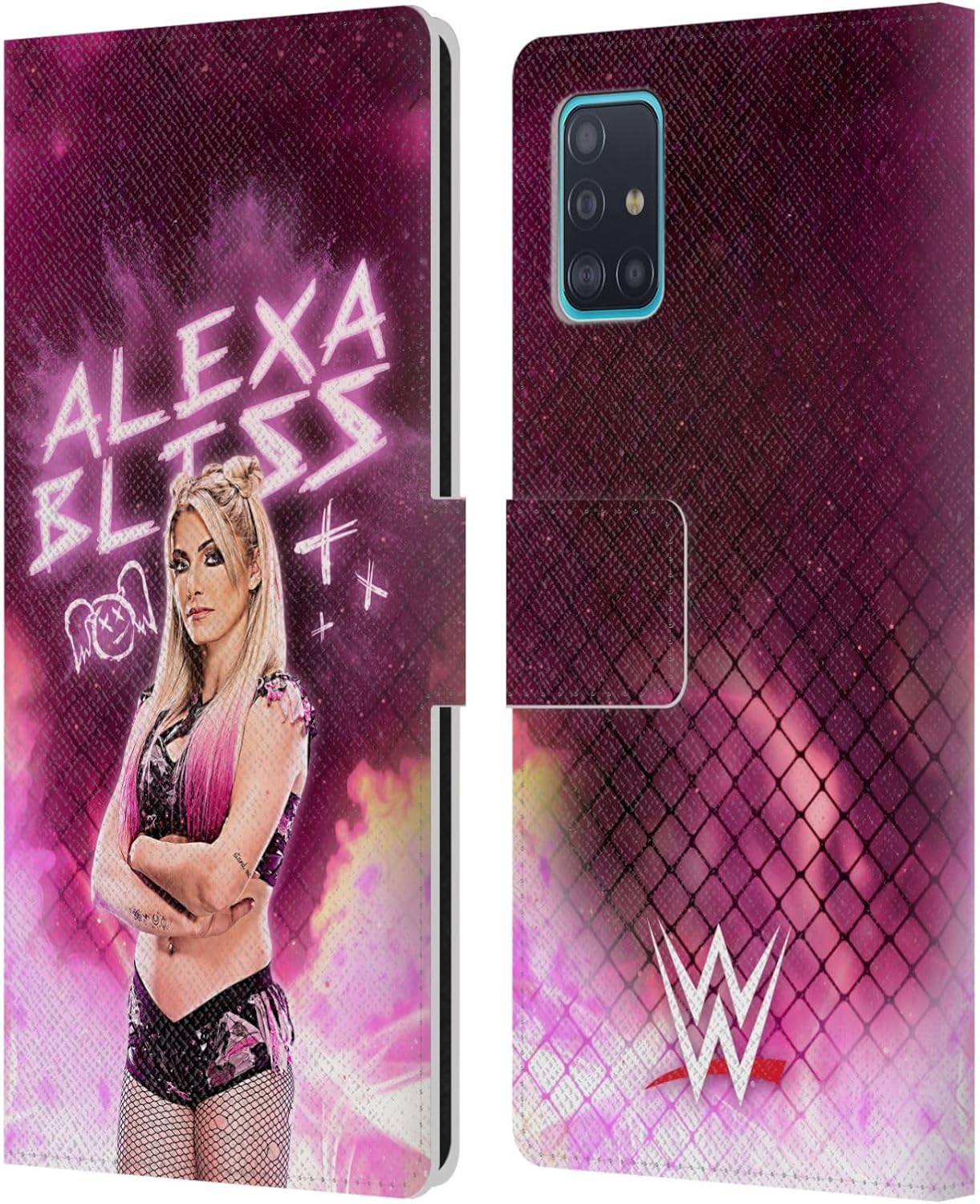 Head Case Designs Officially Licensed WWE Portrait Alexa Bliss Leather Wallet Case Compatible with Samsung Galaxy A51 (2019)