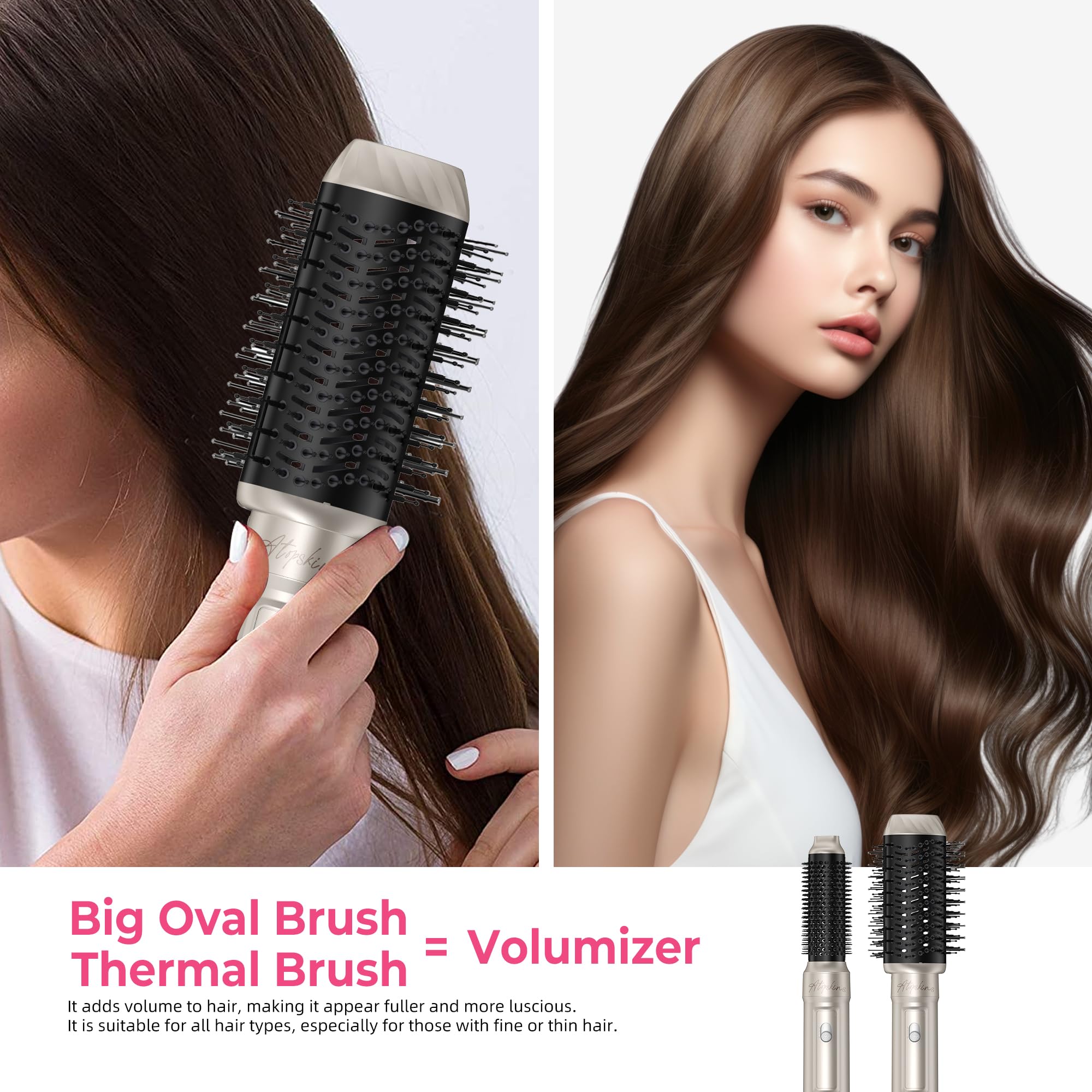 Atopskins Secador Pelo Profesional, 6 en 1 Secador y Cepillo de Pelo, Airstyler Set Modelador de Cabello, Plancha Alisadora, Cepillo Rizador,Secador Profesional,Hairstyler Regalos para Mujeres Styling