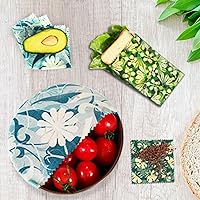 Vista 6 de Envoltura de cera de abeja reutilizable, paquete de 11 envolturas ecológicas de cera de abeja para alimentos, orgánica, sostenible, biodegradable