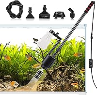 AQQA 6-in-1 Electric Aquarium Gravel Cleaner Vacuum 20W 320GPH - Water Change, Sand Wash, Debris Removal, Filtration for 15-200 Gal Tanks