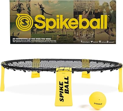 Spikeball The Original Kit 1-Ball Game Set - Outdoor, Yard & Camping Games - Includes Ball, Net, Drawstring Bag & Rulebook Set