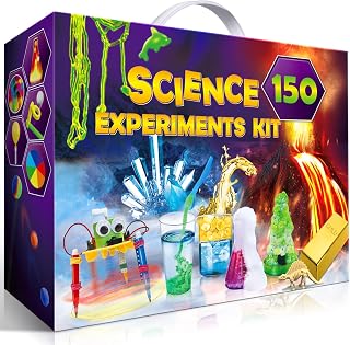 UNGLINGA 150 Science Experiments Kit for Kids - STEM Toys with Volcano, Bouncy Balls, Chemistry Lab - Birthday Gifts for Boys Girls