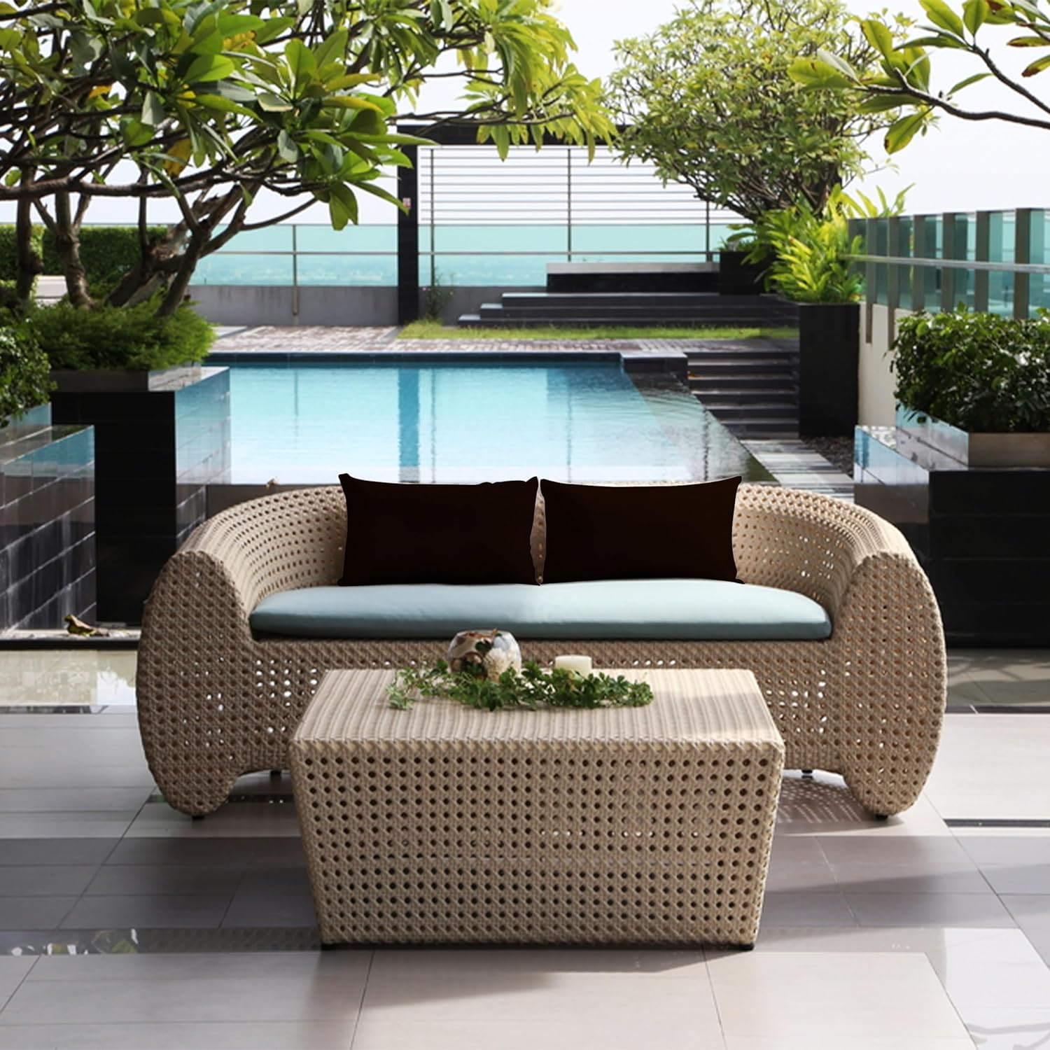 A1 HOME COLLECTIONS A1HC Luxurious Outdoor Waterproof Pillow Covers 12x20 Inches (Pack of 2, Onyx), Throw Pillow Covers for Pool Areas, Garden, Sofa, Chairs, Beds, Tent, Patio