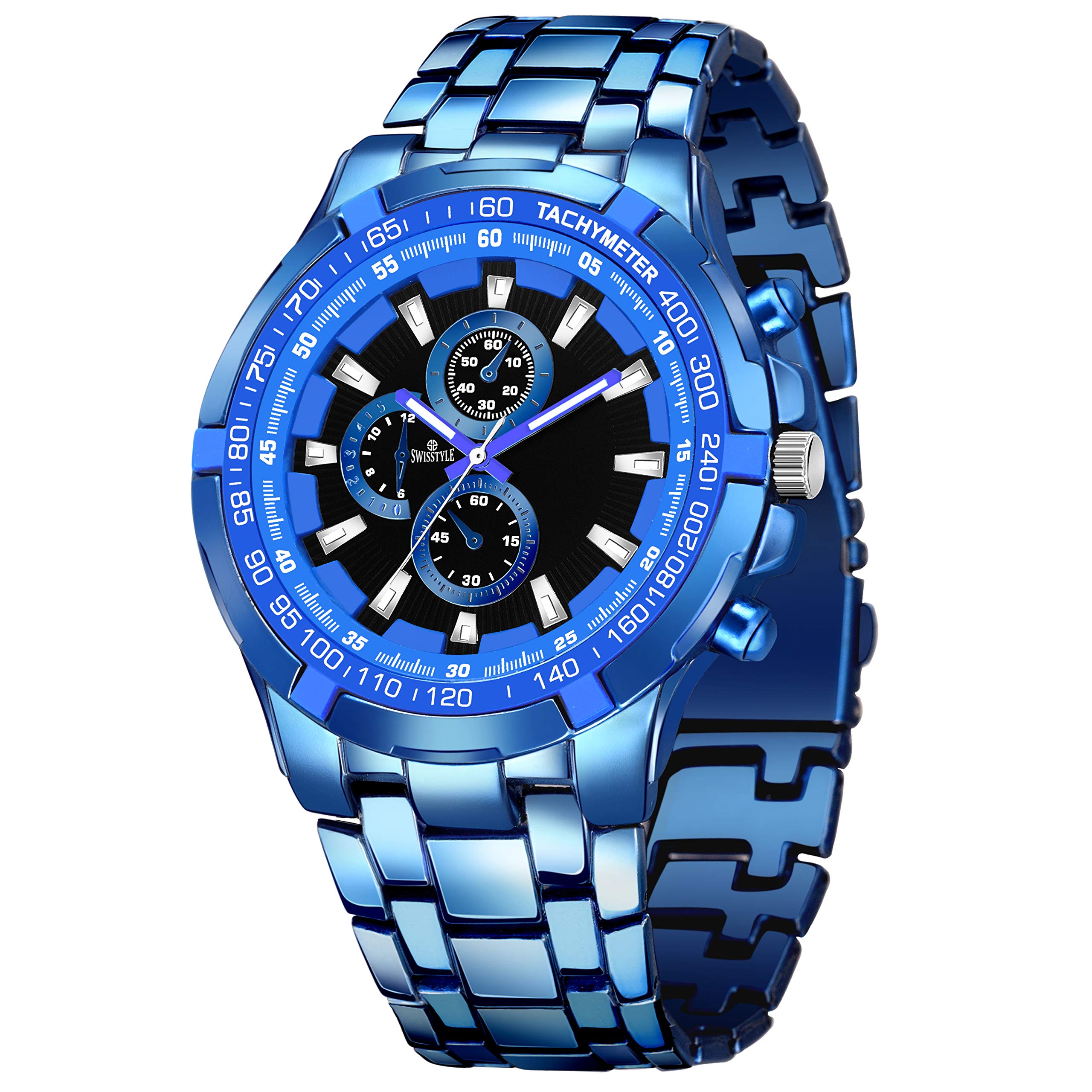 SWISSTYLE Black Chain Chrono Look Analog Watch for Men