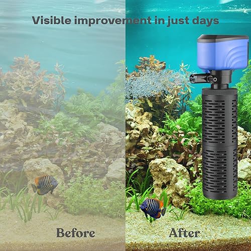 Miniatura 2 de Filtro de acuario de 50 a 150 galones, filtros para tanque de peces internel, filtro sumergible para tanque grande, filtro susurrante, agua salada y
